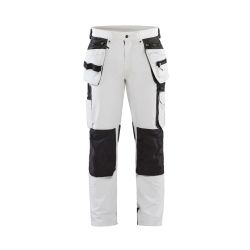 Pantalon peintre stretch 4D Blanc/Gris foncé 48L