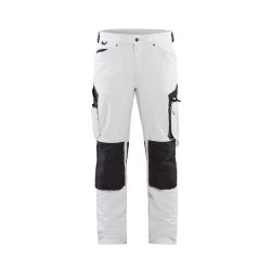 Pantalon peintre stretch 4D Blanc/Gris foncé 48C