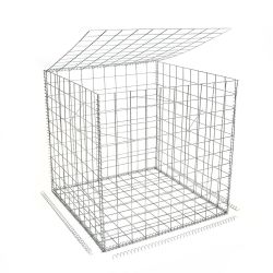 Gabion cage ( 100 cm x 100 cm x 100 cm ) - Maille : Carré 10 cm X 10 cm - Fixation : Agrafes - Ø de fil : 4.5 mm