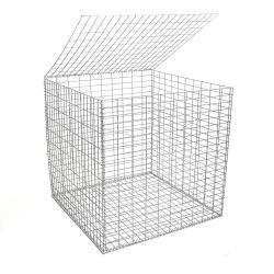 Gabion cage ( 100 cm x 100 cm x 100 cm ) - Maille : Rectangulaire 5 cm x 10 cm – Fixation : Agrafes - Ø de fil : 4.5 mm