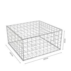 Gabion cage ( 100 cm x 100 cm x 50 cm ) - Maille : Carré 10 cm X 10 cm - Fixation : Agrafes - Ø de fil : 4.5 mm