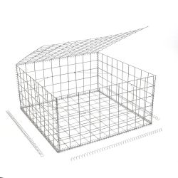 Gabion cage ( 100 cm x 100 cm x 50 cm ) - Maille : Carré 10 cm x 10 cm - Fixation : Spirales - Ø de fil : 4.5 mm