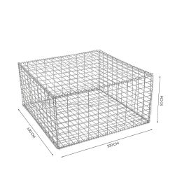 Gabion cage ( 100 cm x 100 cm x 50 cm ) - Maille : Rectangulaire 5 cm x 10 cm - Fixation : Spirales - Ø de fil : 4.5 mm