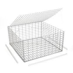 Gabion cage ( 100 cm x 100 cm x 50 cm ) - Maille : Rectangulaire 5 cm x 10 cm - Fixation : Spirales - Ø de fil : 4.5 mm