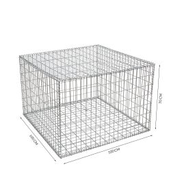 Gabion cage ( 100 cm x 100 cm x 70 cm ) - Maille : Rectangulaire 5 cm x 10 cm - Fixation : Agrafes - Ø de fil : 4.5 mm