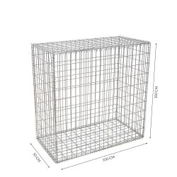 Gabion cage ( 100 cm x 50 cm x  100 cm ) - Maille : Rectangulaire 5 cm x 10 cm - Fixation : Agrafes - Ø de fil : 4.5 mm