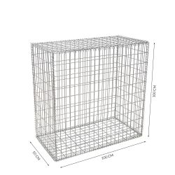 Gabion cage ( 100 cm x 50 cm x  100 cm ) - Maille : Rectangulaire 5 cm x 10 cm - Fixation : Spirales - Ø de fil : 4.5 mm