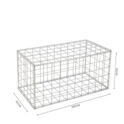 Gabion cage ( 100 cm x 50 cm x  50 cm ) - Maille : Carré 10 cm X 10 cm - Fixation : Agrafes - Ø de fil : 4.5 mm