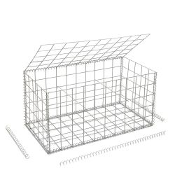 Gabion cage ( 100 cm x 50 cm x  50 cm ) - Maille : Carré 10 cm x 10 cm - Fixation : Spirales - Ø de fil : 4.5 mm