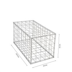 Gabion cage ( 50 cm x 100 cm x 50 cm ) - Maille : Carré 10 cm X 10 cm - Fixation : Agrafes - Ø de fil : 4.5 mm