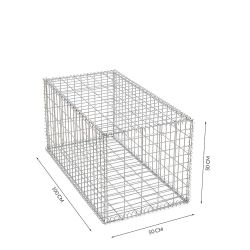 Gabion cage ( 50 cm x 100 cm x 50 cm ) - Maille : Rectangulaire 5 cm x 10 cm - Fixation : Agrafes - Ø de fil : 4.5 mm