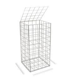 Gabion cage ( 50 cm x 50 cm x  100 cm ) - Maille : Carré 10 cm x 10 cm - Fixation : Spirales - Ø de fil : 4.5 mm