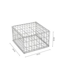 Gabion cage ( 50 cm x 50 cm x 30 cm ) - Maille : Rectangulaire 5 cm x 10 cm - Fixation : Agrafes - Ø de fil : 4.5 mm