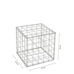 Gabion cage ( 50 cm x 50 cm x 50 cm ) - Maille : Carré 10 cm X 10 cm - Fixation : Agrafes - Ø de fil : 4.5 mm