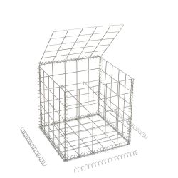 Gabion cage ( 50 cm x 50 cm x 50 cm ) - Maille : Carré 10 cm x 10 cm - Fixation : Spirales - Ø de fil : 4.5 mm