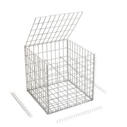 Gabion cage ( 50 cm x 50 cm x 50 cm ) - Maille : Rectangulaire 5 cm x 10 cm - Fixation : Agrafes - Ø de fil : 4.5 mm