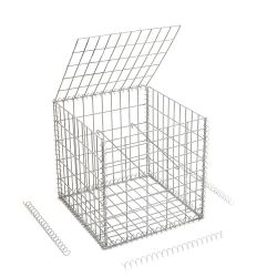 Gabion cage ( 50 cm x 50 cm x 50 cm ) - Maille : Rectangulaire 5 cm x 10 cm - Fixation : Spirales - Ø de fil : 4.5 mm