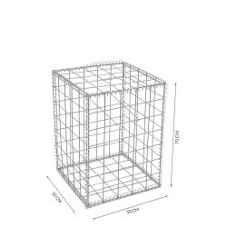 Gabion cage ( 50 cm x 50 cm x 70 cm ) - Maille : Carré 10 cm X 10 cm - Fixation : Agrafes - Ø de fil : 4.5 mm