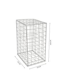 Gabion cage ( 50 cm x 70 cm x  100 cm ) - Maille : Carré 10 cm X 10 cm - Fixation : Agrafes - Ø de fil : 4.5 mm