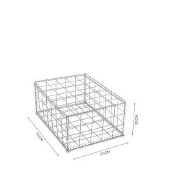 Gabion cage ( 50 cm x 70 cm x  30 cm ) - Maille : Carré 10 cm X 10 cm - Fixation : Agrafes