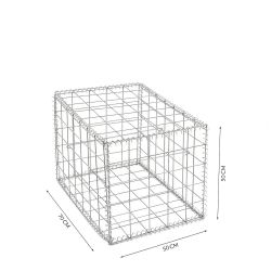 Gabion cage ( 50 cm x 70 cm x  50 cm ) - Maille : Carré 10 cm X 10 cm - Fixation : Agrafes - Ø de fil : 4.5 mm