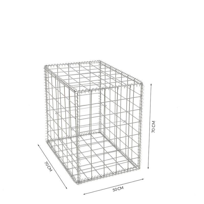 Gabion cage ( 50 cm x 70 cm x  70 cm ) - Maille : Carré 10 cm x 10 cm - Fixation : Spirales - Ø de fil : 4 mm