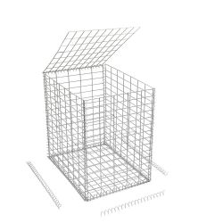 Gabion cage ( 50 cm x 70 cm x  70 cm ) - Maille : Rectangulaire 5 cm x 10 cm - Fixation : Spirales - Ø de fil : 4.5 mm