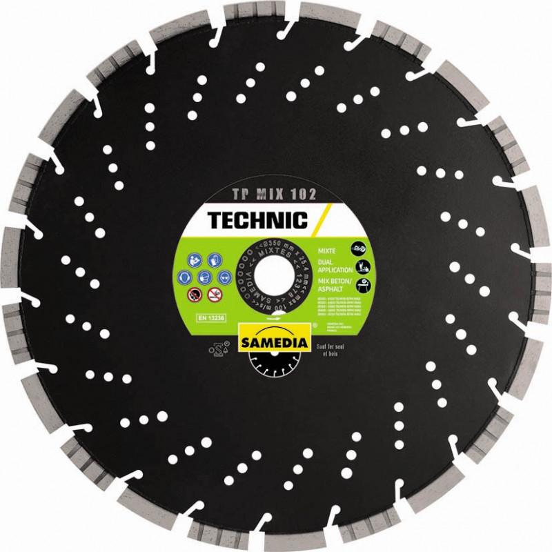 Disque Diamant Technic Tp Mix 102 - AL : 22.23 mm - Ø : 230 mm - Haut. Segment : 13 mm