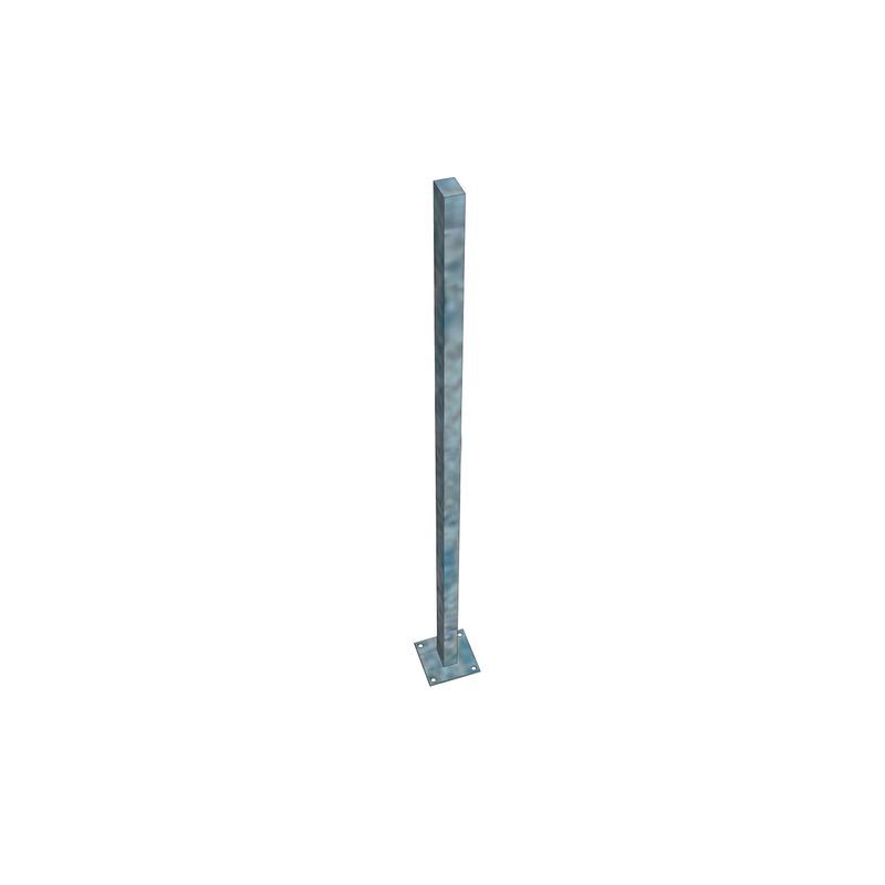 Poteau anti-basculement à platine pour gabion  en acier galvanisé - longueur 100 cm - 60 x 30 x 2 mm