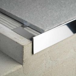 Bordure Aluminium BSRpour terrasse plots - Gris clair - Profilitec - long 2,70 ml - hauteur 10 cm + 2 cm pour grès cérame