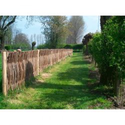 Claustra en noisetier - Hauteur : 100 cm - Largeur : 150 cm - Clôture naturelle - Tressage Vertical