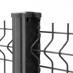 POTEAU A ENCOCHES GIGA GRIS - Différentes tailles - 80x60 mm - pour panneaux GIGA - Capuchon non compris