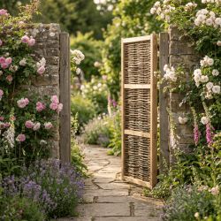 Portillon noisetier tressé - Largeur 90cm - Différentes hauteurs