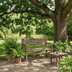 Banc en noisetier - Hauteur : 95 cm - Largeur : 57 cm - Longueur : 115 cm