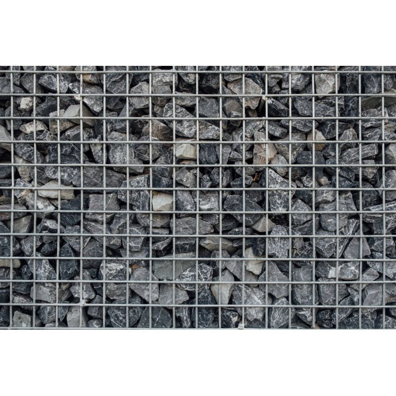 Gabion rempli - 50 x 50 x 50 cm - Pierre Noir Basalte - Maille : 5 x 10 cm