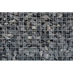Gabion rempli - 100 x 100 x 100 cm - Pierre Noir Basalte - Maille : 5 x 10 cm